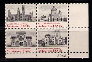 US USA Sc# 1841a MNH FVF PL# BLOCK Architecture Smithsonian Lyndhurst Trinity - Picture 1 of 1
