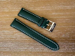 100% AUTHENTIC NEW BREITLING GREEN LEATHER STRAP FOR BENTLEY 24-20mm 190X - Picture 1 of 7