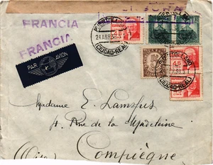 España Guerra Civil 1938 sobre de Puertollano (Ciudad Real) a Francia (1810) - Picture 1 of 2