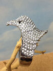 Eagle Bird Soaring Animal Womens Silver Bangle Cuff Bracelet   200+ White Stones