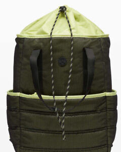 Lululemon Backpack Dash All Day Bag 17L Black Green bookbag Free Ship NWT