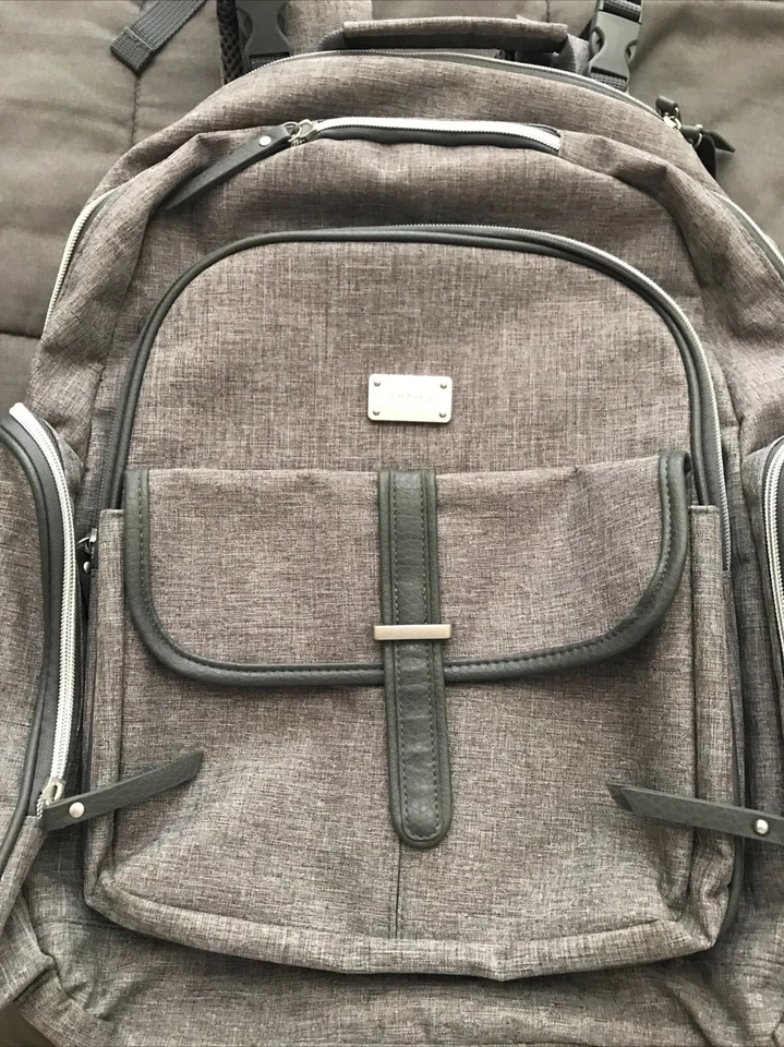 Carter's Handle It All Diaper Backpack Heather Grey Chevron Baby Bag - Image 1 of 4