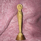 French 3” WOOD HAND CARVED Statue Virgin Mary Our Lady Small Detailed