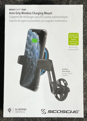Scosche MagicGrip Auto-Grip Wireless Charging Vent Mount Qi Charging - Image 1 of 4