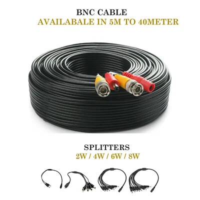 Cavi BNC prefabbricati video e alimentazione DC per telecamera a circuito chiuso DVR in più lunghezze