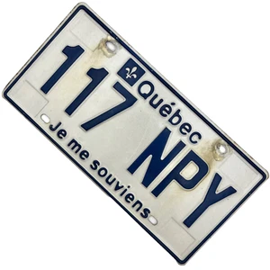 Placa de matrícula Quebec Canadá 117 NPY Je Me Souviens decoración de garaje hombre cueva coches - Imagen 1 de 3