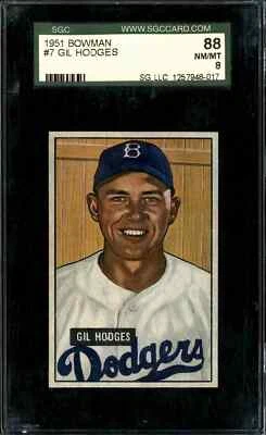 1951 Bowman #7 Gil Hodges - SGC 88 - Image 1 of 2