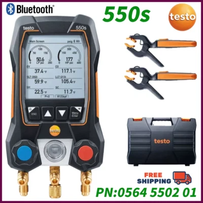 Kit coletor digital Testo 550s e sondas de temperatura de braçadeira de cabo fixo 0564 5502 - Imagem 1 de 4