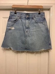 Uniqlo Denim Miniskirt Size 12 Waist 29 in good condition - Picture 1 of 6