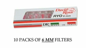 10 DAVID ROSS SLIM "6 MM " TAR FILTERS FOR ROLLUPS. TAR CATCHER - Picture 1 of 2