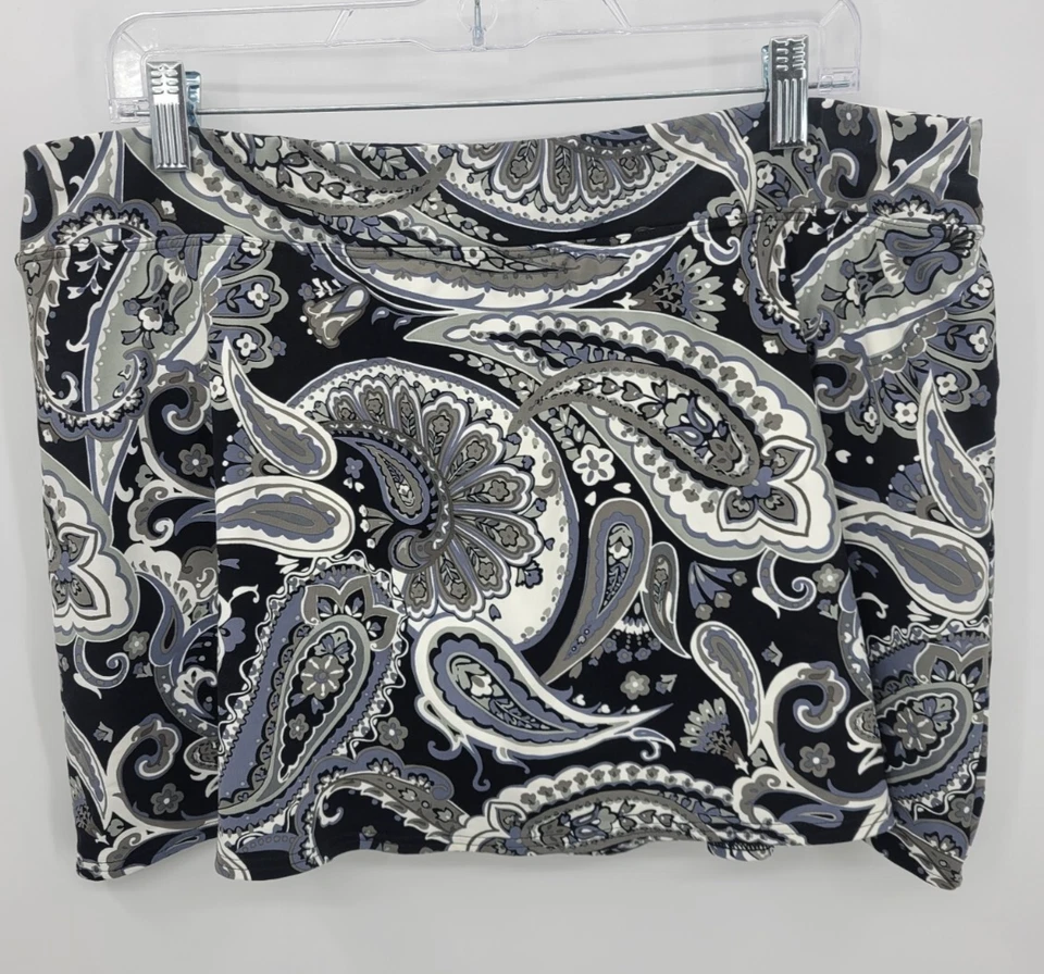 Pantalones cortos de natación Lands End con falda para mujer 18 negros cachemira natación playa Foto 1 de 4