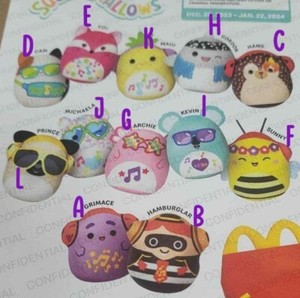 YOU PICK - 2023 McDonald's SQUISHMALLOWS Factory Sealed Plush HAPPY MEAL TOYS 3"