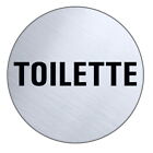 Toilette-Edelstahl-Schild-75 mm -Toilette-WC-Klo-Warnschild-Hinweisschild-TOP