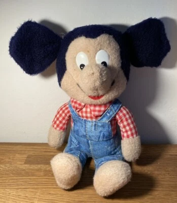 VTG 1976 Disney MICKEY MOUSE Knickerbocker Plush Doll Overalls & Gingham Farmer - Image 1 of 4