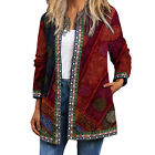 Coat Ethnic Pocket Cardigan Women Autumn Jacket Colorful Vintage