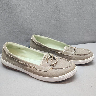 Zapatos de barco sin cordones Keds de lona Ortholite gris brillo para mujer 7,5 Foto 1 de 4