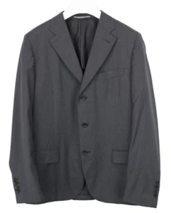 CANALI Blazer Men's (EU) 54L Single Breasted Wool Half Lined Pinstriped Notch - Picture 1 of 10