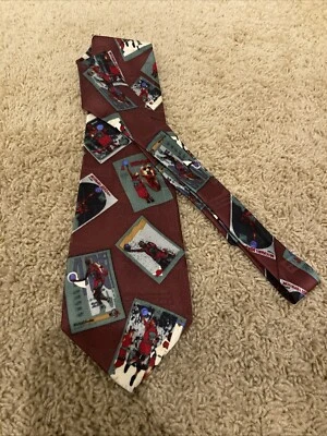 Corbata Michael Jordan Bugatchi Uomo Chicago Bulls #23 roja 100 % seda Foto 1 de 4