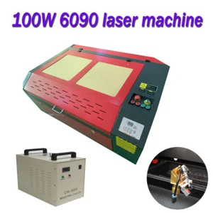 6090 100W Laser Engraving Machine With CW-3000 Water Chiller Rotary Axis Cutter - Picture 1 of 7