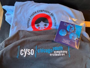 CHICAGO YOUTH SYMPHONY ORCHESTRA CYSO vintage T-Shirt x2 & buttons Kids M OOP - Picture 1 of 11