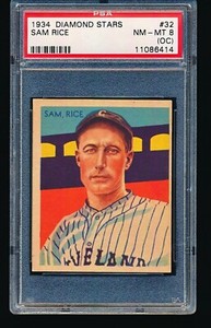 1935 Diamond Stars SAM RICE #32 PSA 8 OC