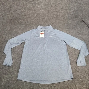 Nike Shirt Mens Large Blue Slate Zip Long Sleeve Element Running Pullover New 08 - Picture 1 of 11