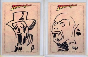 2008 Topps Indiana Jones Heritage RYAN WATERHOUSE SKETCH Cards (2)