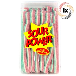 1x Tub Sour Power Watermelon Flavored Candy Belts | 144 Belts Per Tub | 2.5lbs - Picture 1 of 1