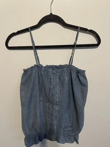 Aeropostale Blue Embroidered Top Medium - Picture 1 of 6