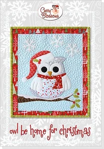 Owl Be Home For Christmas Applique Quilt Pattern ~ Cherry Blossoms - 35" x 63" - Picture 1 of 3