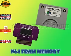 Carte mémoire manette Nintendo N64 FRAM NUS-004 DANS SA COQUE D'ORIGINE AVEC LOGO - Photo 1/2
