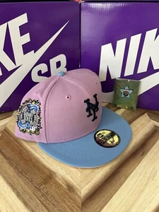 New Era 59fifty Hat Club Jae Tips New York Mets With Pin Cotton Candy 7 1/4 Rare - Picture 1 of 4