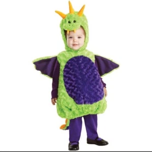 Toddler 18-24 Months Green Dragon Costume with Shoes, Underwraps, Size M - Picture 1 of 12