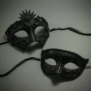 Black Sun Warrior His and Hers Masquerade Masks for Couples Prom Party Costume - Picture 1 of 1