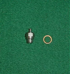 K&B NICKELED GLOW PLUG, CONTROL LINE SHORT REACH, BRAND NEW WITH GASKET, VINTAGE - Picture 1 of 3