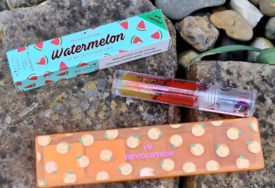 I Love Revolution Tropische Lippen Öl Lidschatten Watermelon Dewy Rouge Tint Neu - Bild 1 von 3