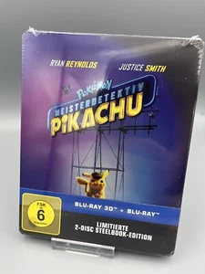 Pokémon Meisterdetektiv Pikachu 3D + 2D Steelbook - Bluray - NEU & OVP - Bild 1 von 2