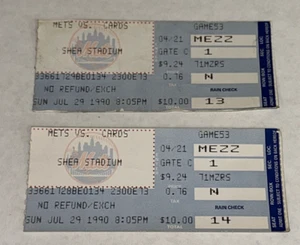 Cardinals New York Mets Shea Stadium MLB 1990 Ticket Stub Gooden Win #111 - Picture 1 of 2