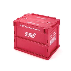 Subaru STI Official Folding Container S size CHERRY RED ver. STI Logo 20L New - Picture 1 of 7