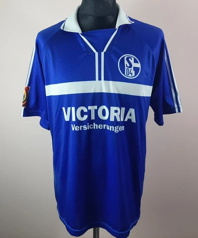 Mpenza #21 Schalke 04 2000/2001/2002 Home Fan Football Shirt Men's Size L Jersey Cover