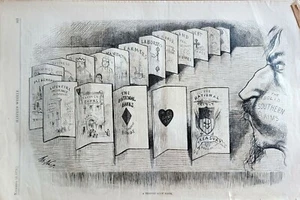 Terrible Blow North Thomas Nast Political Engraving 1876 VINTAGE Harper's Weekly - Picture 1 of 3