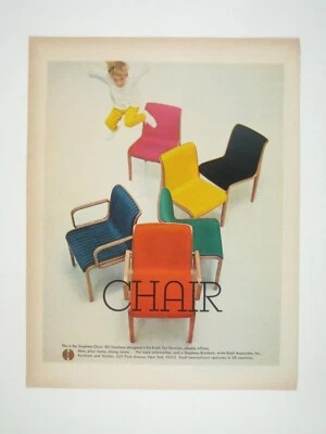 Anuncio impreso silla Stephens 1968 vintage muebles Knoll MOD decoración del hogar Foto 1 de 2