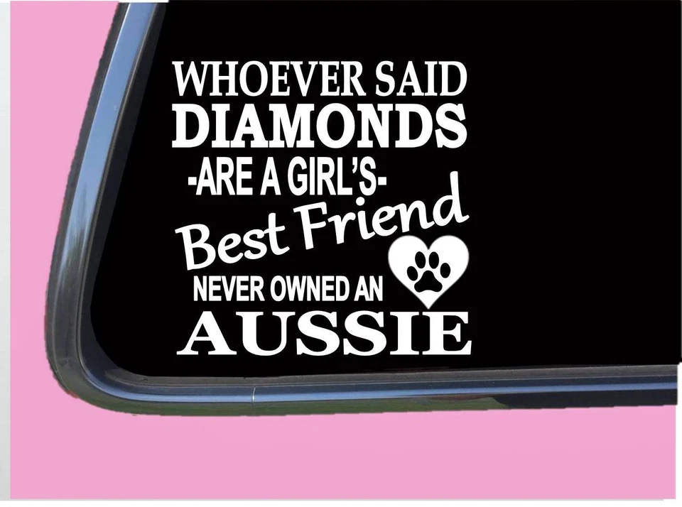EZSTIK Aussie Diamonds TP 470 Sticker 6" Decal rescue dog kennel Australian shepherd