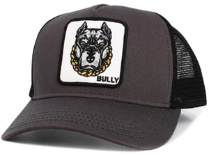 Pitbull Bulldog KB Ethos "Bully" Bulldog Black & Gray Mesh Back Trucker Hat - Picture 1 of 3
