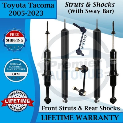 Puntales delanteros Monroe OEM con barra estabilizadora y amortiguadores traseros para Toyota Tacoma 2005-2023 Foto 1 de 4