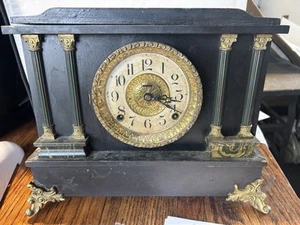Antique 1900's E Ingraham Co Bristol Mantle Clock Parts Repair Free Ship - Picture 1 of 10