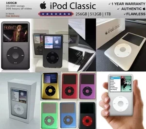 NEW Apple iPod Classic 7th Gen 2TB/1TB/512GB/256GB/160GB/120GB New Battery Modde - Picture 1 of 30