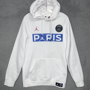 Nike Air Jordan Paris Saint Germain Hoodie Herren Gr. S Weiß Jumpman Pullover - Bild 1 von 9