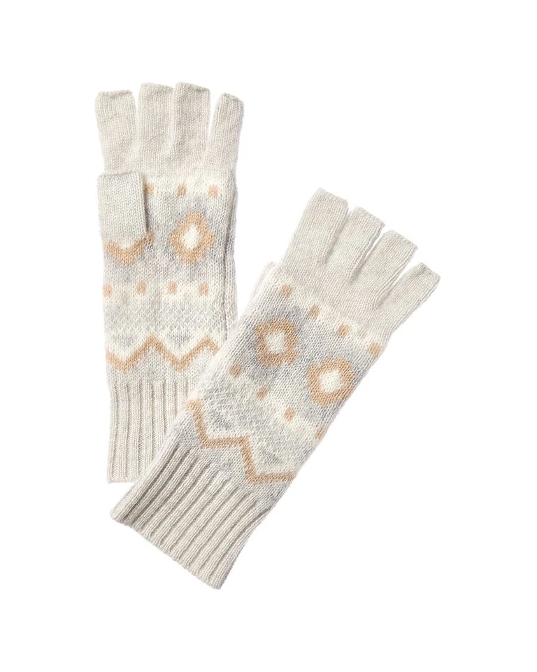 Guantes sin dedos de cachemir Hannah Rose Fairisle para mujer Foto 1 de 1