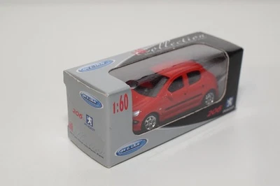 B86 1:60 3 pollici 3 pollici welly peugeot 206 rosso come nuovo - Immagine 1 di 4